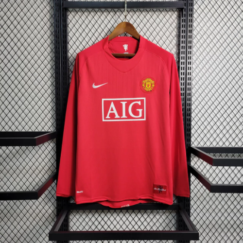 Camisa Retro Manchester United Manga Longa - 07/08