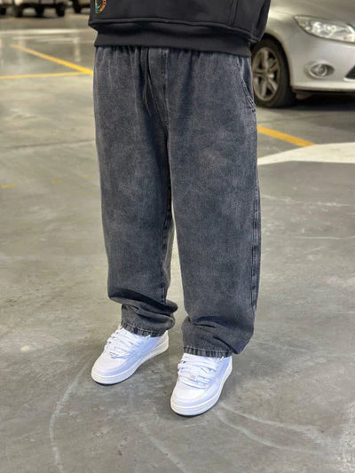Calça Jeans Baggy Estonada Escura