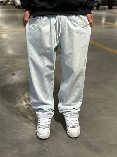 Calça Jeans Hocks Baggy Cinza Claro