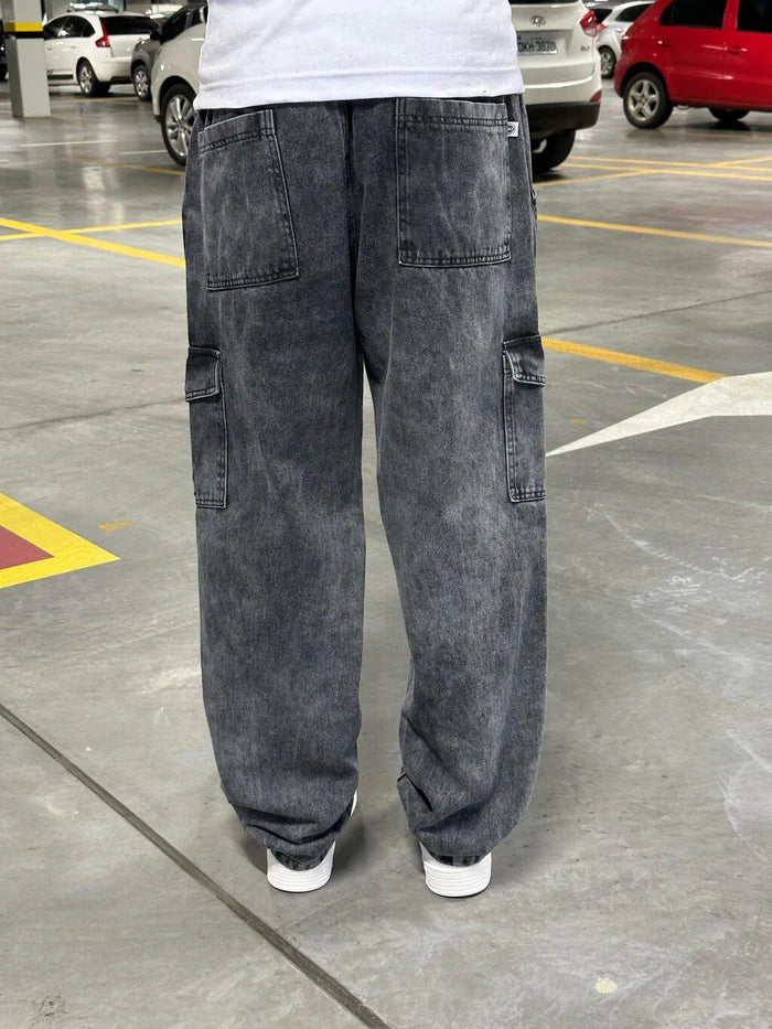 Calça Cargo Jeans Estonada