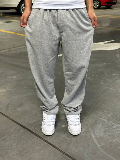 Calça de Moletom Baggy Cinza Mescla Basic