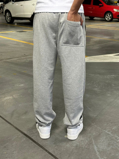Calça de Moletom Baggy Cinza Mescla Basic