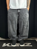 Calça Compton Jeans Baggy Estonado Logo