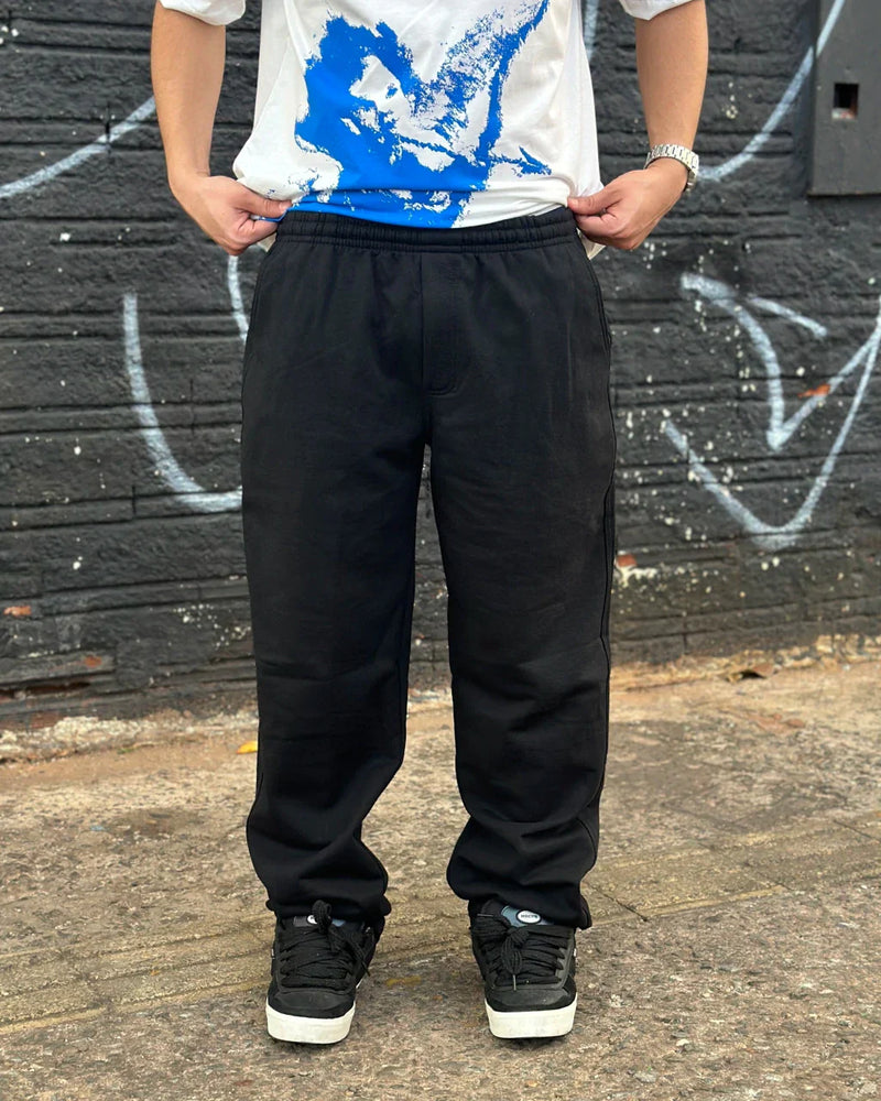 Calça Moleton Baggy Mj Denim Preta